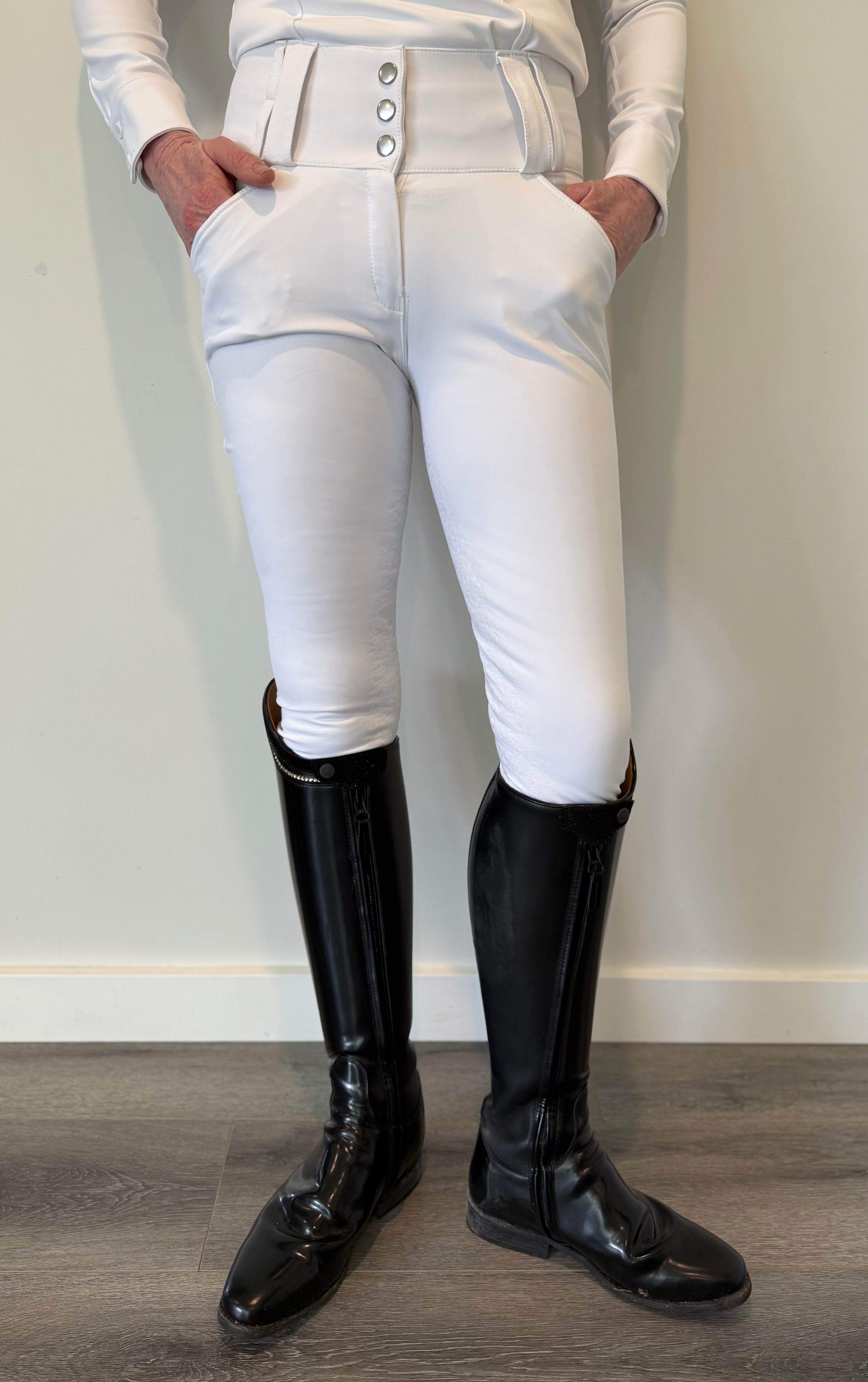 White competition breeches high waisted “The Imogen”